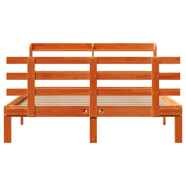 Vahanruskea sängynrunko päädyllä Cring 120x190cm (mänty)