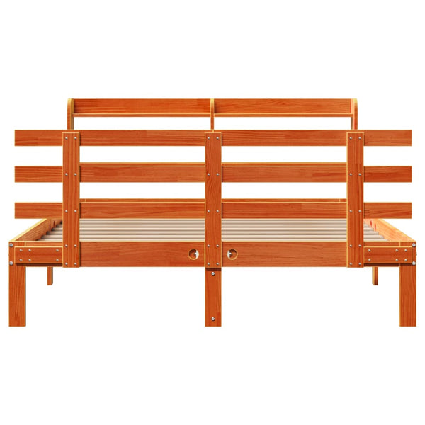 Vahanruskea sängynrunko päädyllä Cring 140x190cm (puu)