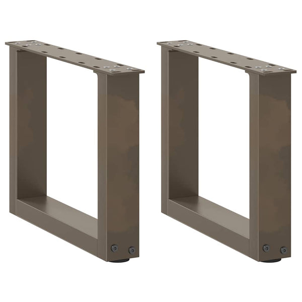 Luonnonteräs sohvapöydän jalat u-muotoiset Mihhai 40x(30-31)cm (2 kpl)