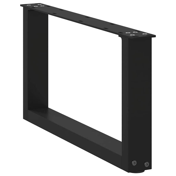 Musta sohvapöydän jalat u-muotoiset Mihhai 70x(30-31)cm (2 kpl, teräs)