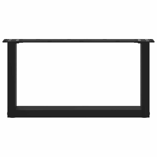 Musta sohvapöydän jalat u-muotoiset Mihhai 70x(30-31)cm (2 kpl, teräs)