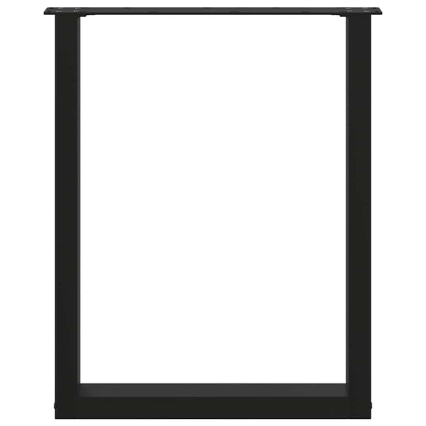 Musta ruokapöydän jalat u-muotoiset Mihhai 60x(72-73)cm (2 kpl teräs)