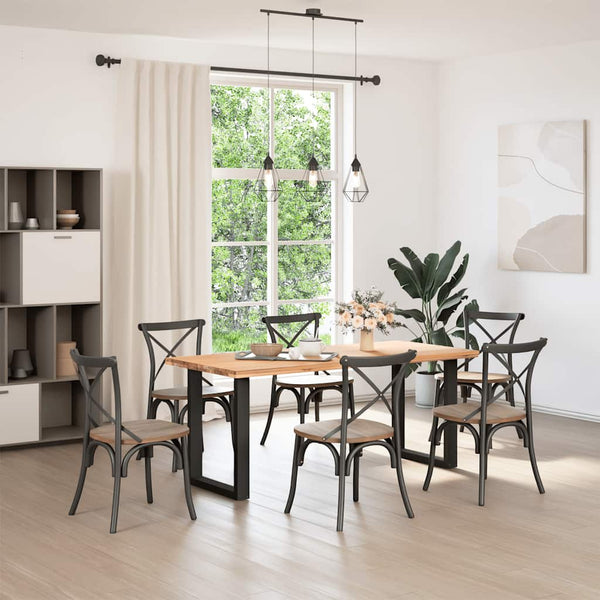 Musta ruokapöydän jalat u-muotoiset Mihhai 70x(72-73)cm (2 kpl teräs)