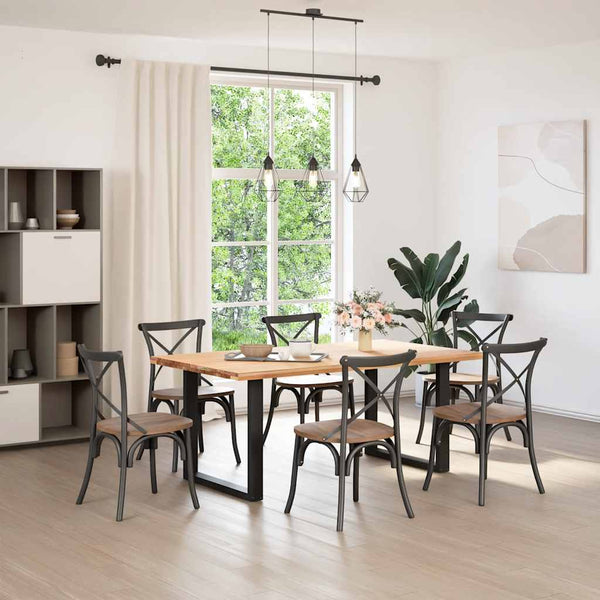 Musta ruokapöydän jalat u-muotoiset Mihhai 80x(72-73)cm (2 kpl teräs)