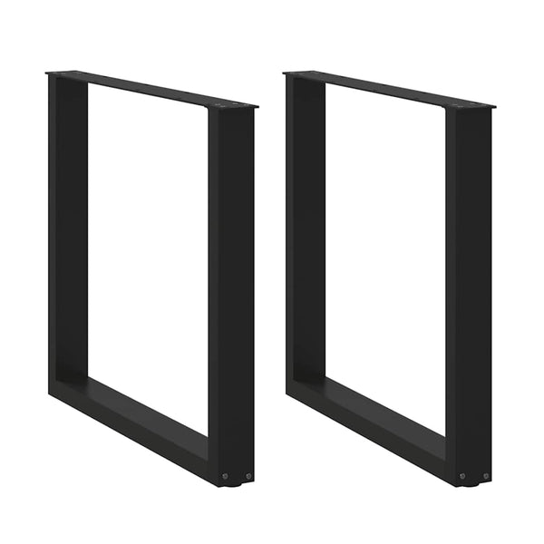 Musta ruokapöydän jalat u-muotoiset Mihhai 90x(72-73)cm (2 kpl teräs)