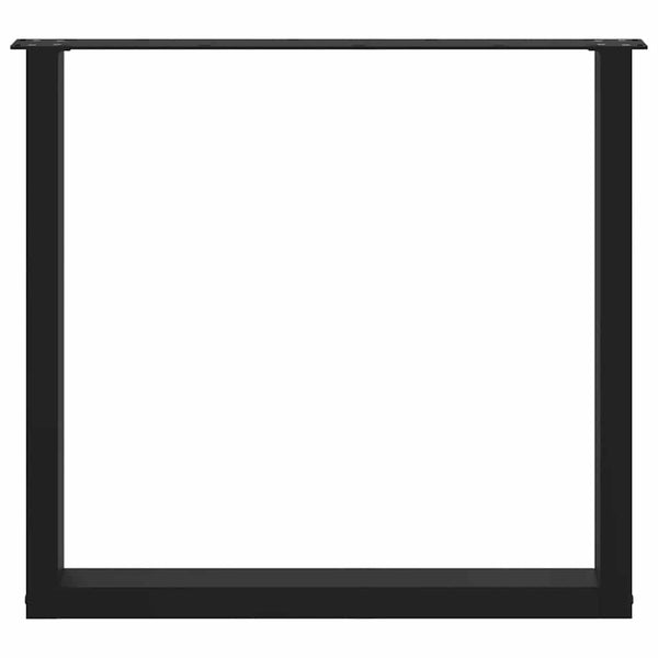 Musta ruokapöydän jalat u-muotoiset Mihhai 90x(72-73)cm (2 kpl teräs)