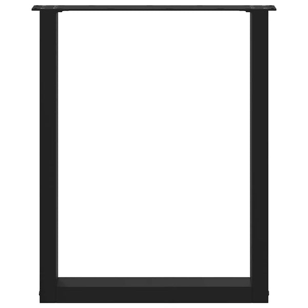 Musta ruokapöydän jalat u-muotoiset Mihhai 70x(72-73)cm (3 kpl, teräs)