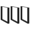 Musta ruokapöydän jalat u-muotoiset Mihhai 80x(72-73)cm (3 kpl, teräs)