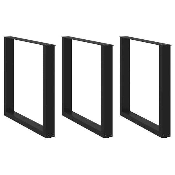 Musta ruokapöydän jalat u-muotoiset Mihhai 80x(72-73)cm (3 kpl, teräs)