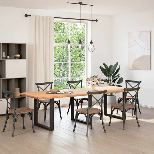 Musta ruokapöydän jalat u-muotoiset Mihhai 90x(72-73)cm (3 kpl, teräs)