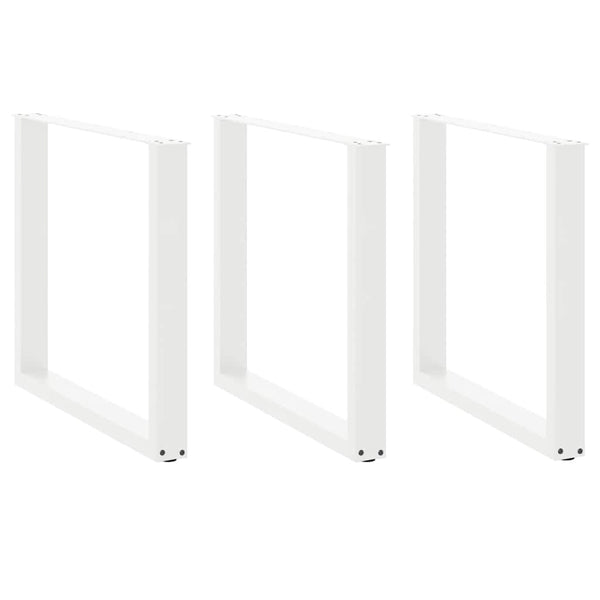 Valkoinen ruokapöydän jalat u-muotoiset Mihhai 90x(72-73)cm (3 kpl)