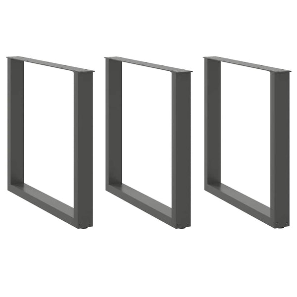 Antrasiitti ruokapöydän jalat u-muotoiset Mihhai 90x(72-73)cm (3 kpl)