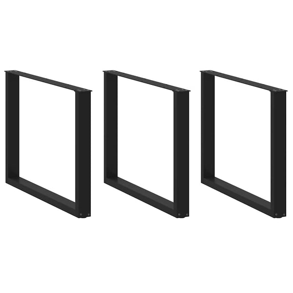 Musta ruokapöydän jalat u-muotoiset Mihhai 100x(72-73)cm (2 kpl)