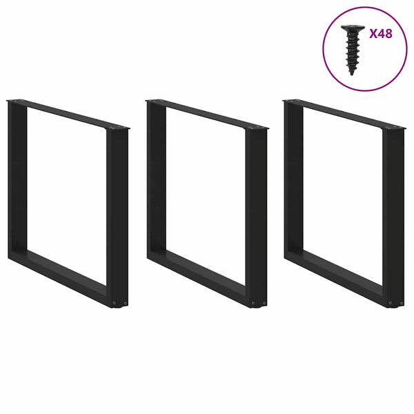 Musta ruokapöydän jalat u-muotoiset Mihhai 100x(72-73)cm (2 kpl)