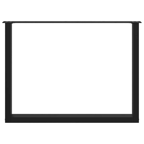 Musta ruokapöydän jalat u-muotoiset Mihhai 100x(72-73)cm (2 kpl)