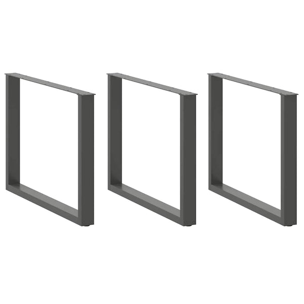 Antrasiitti ruokapöydän jalat u-muotoiset Mihhai 100x(72-73)cm (2 kpl)