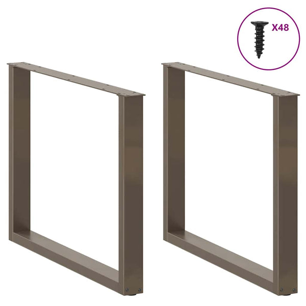 Luonnonteräs ruokapöydän jalat u-muoto Mihhai 100x(72-73)cm (3 kpl)