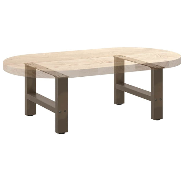 Luonnonteräs sohvapöydän jalat Friderica 50x(30-31)cm (2 kpl teräs)