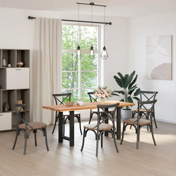 Musta ruokapöydän jalat Friderica 60x(72-73)cm (2 kpl, teräs)