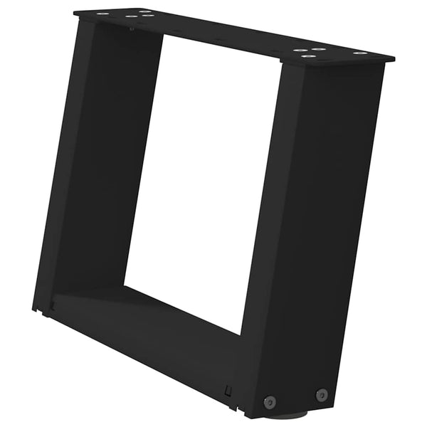 Sohvapöydän jalat U-muotoiset 2 kpl musta 50x(30-31) cm teräs