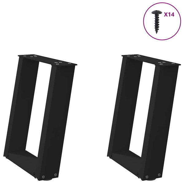 Musta sohvapöydän jalat u-muotoiset Hodjaev 38x(42-43)cm (2 kpl teräs)