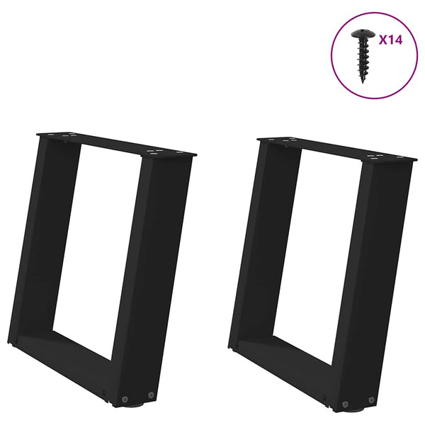 Musta sohvapöydän jalat u-muotoiset Hodjaev 50x(42-43)cm (2 kpl, teräs)