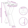 Sohvapöydän jalat X-muotoiset 2 kpl Musta 30x(30-31) cm Teräs