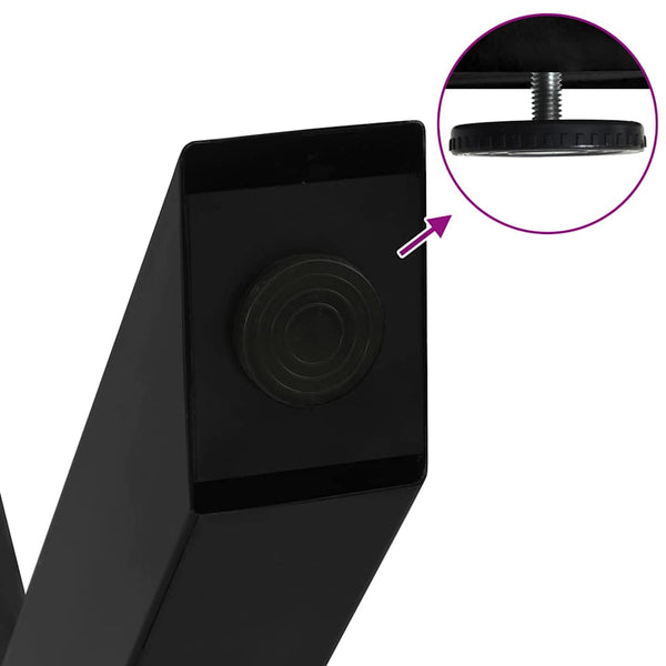 Musta sohvapöydän jalat x-muotoiset Pantil 70x(30-31)cm (2 kpl teräs)