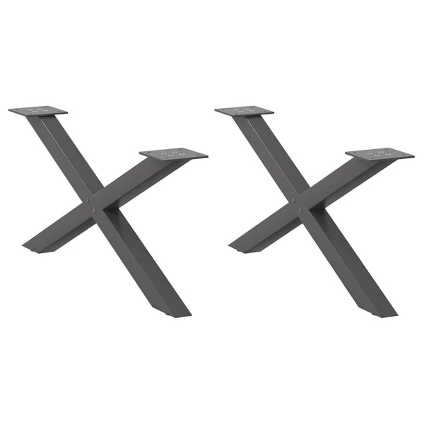 Antrasiitti sohvapöydän jalat x-muotoiset Pantil 70x(30-31)cm (2 kpl)