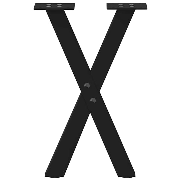 Musta sohvapöydän jalat x-muotoiset Pantil 38x(42-43)cm (2 kpl teräs)