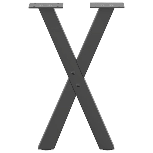 Antrasiitti sohvapöydän jalat x-muotoiset Pantil 38x(42-43)cm (2 kpl)