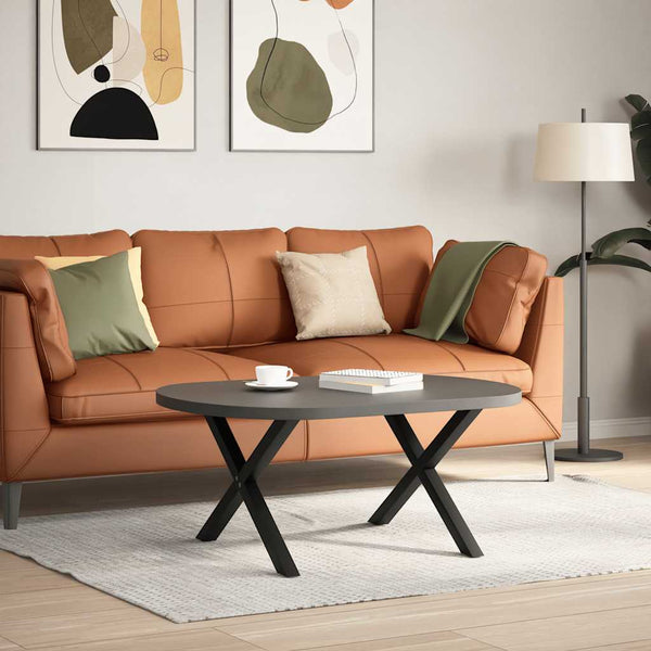 Musta sohvapöydän jalat x-muotoiset Pantil 70x(42-43)cm (2 kpl teräs)