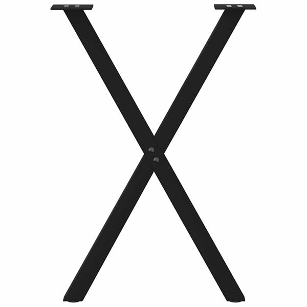 Musta ruokapöydän jalat x-muotoiset Pantil 60x(72-73)cm (2 kpl teräs)