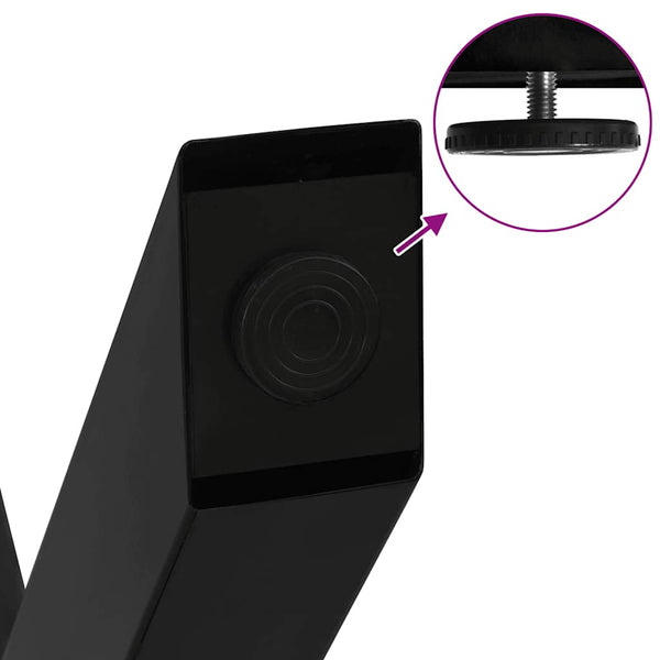 Musta ruokapöydän jalat x-muotoiset Pantil 60x(72-73)cm (2 kpl teräs)
