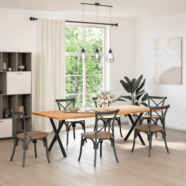Ruokapöydän jalat Pantil mustat x-muotoiset 70x(72-73)cm (2 kpl teräs)