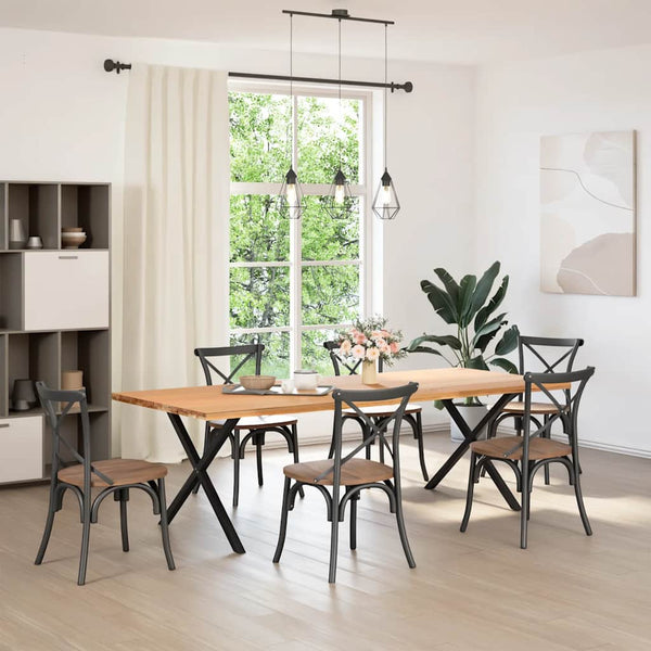 Musta ruokapöydän jalat x-muotoiset Pantil 90x(72-73)cm (2 kpl teräs)