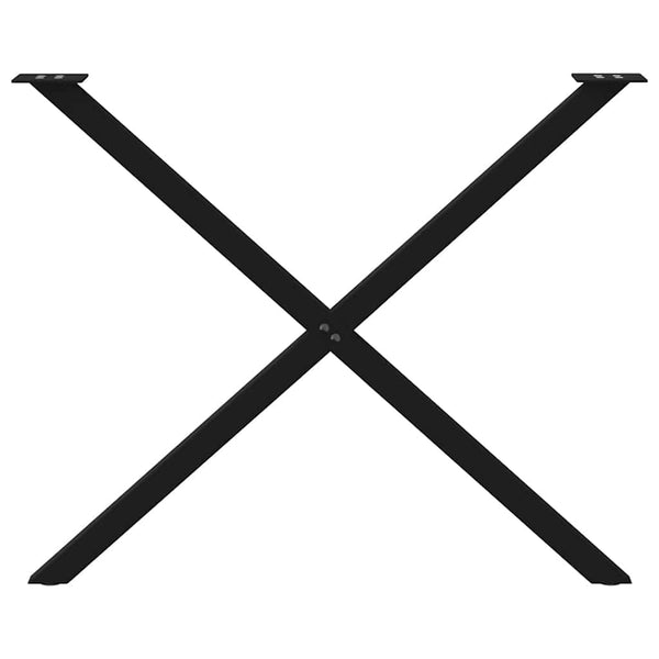 Musta ruokapöydän jalat x-muotoiset Pantil 90x(72-73)cm (2 kpl teräs)