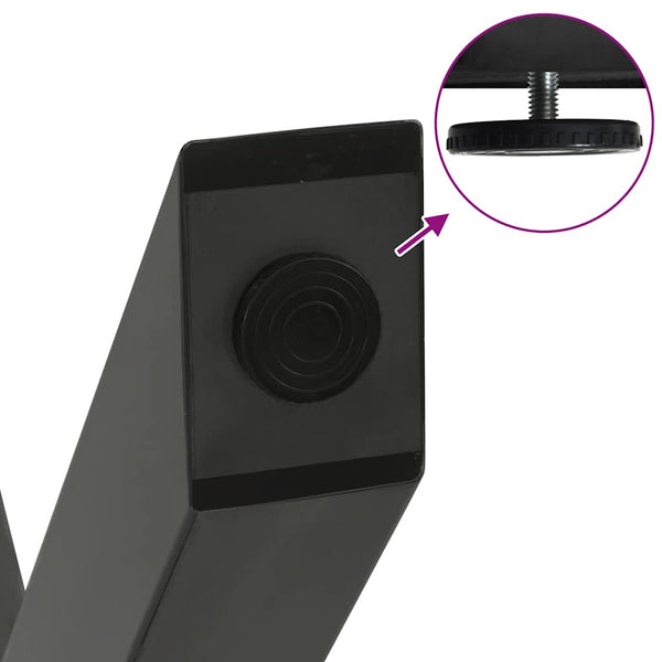 Antrasiitti ruokapöydän jalat x-muotoiset Pantil 90x(72-73)cm (2 kpl)