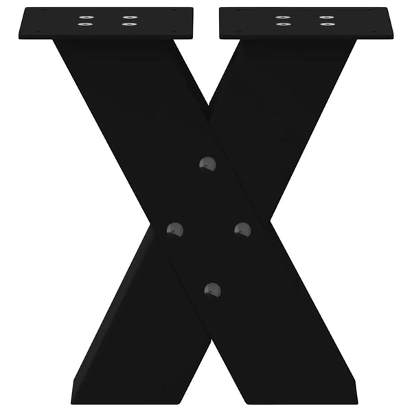 Musta sohvapöydän jalat x-muotoiset Pantil 40x(30-31)cm (2 kpl teräs)