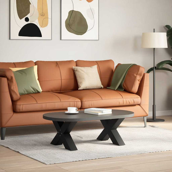 Musta sohvapöydän jalat x-muotoiset Pantil 50x(30-31)cm (2 kpl teräs)