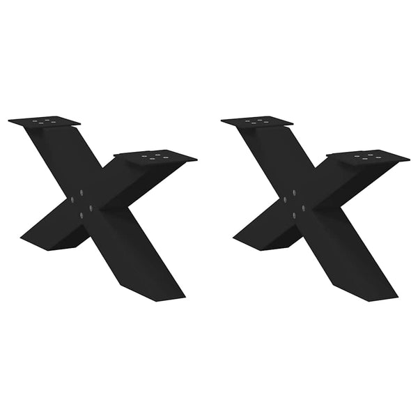 Musta sohvapöydän jalat x-muotoiset Pantil 70x(30-31)cm (2 kpl teräs)
