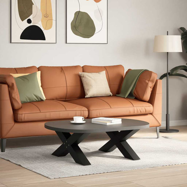 Musta sohvapöydän jalat x-muotoiset Pantil 70x(30-31)cm (2 kpl teräs)