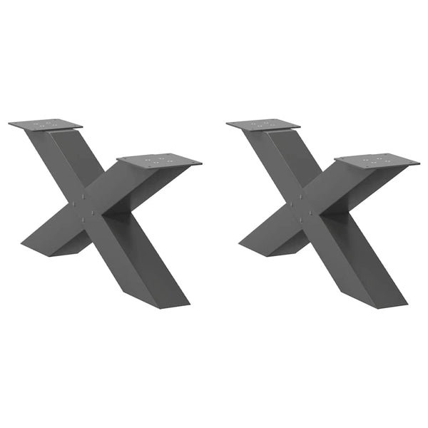 Antrasiitti sohvapöydän jalat x-muotoiset Pantil 70x(30-31)cm (2 kpl)