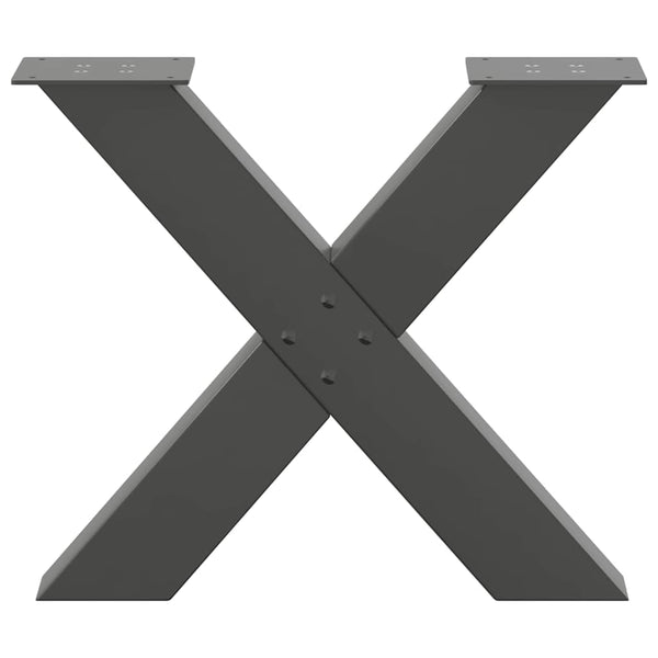 Antrasiitti sohvapöydän jalat x-muotoiset Pantil 50x(42-43)cm (2 kpl)