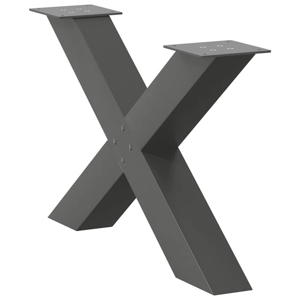 Antrasiitti sohvapöydän jalat x-muotoiset Pantil 70x(42-43)cm (2 kpl)