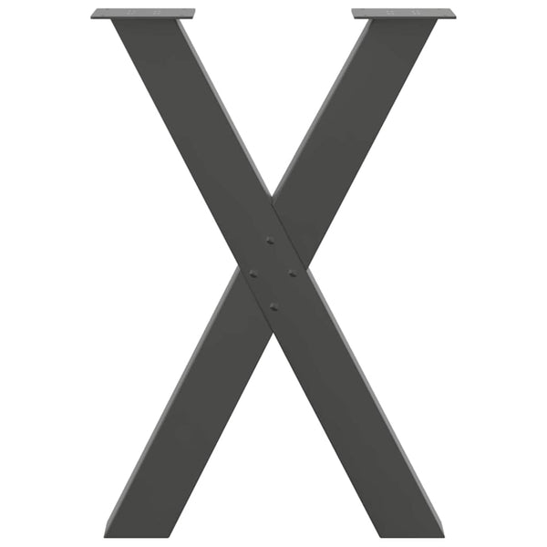 Antrasiitti ruokapöydän jalat x-muotoiset Pantil 60x(72-73)cm (2 kpl)