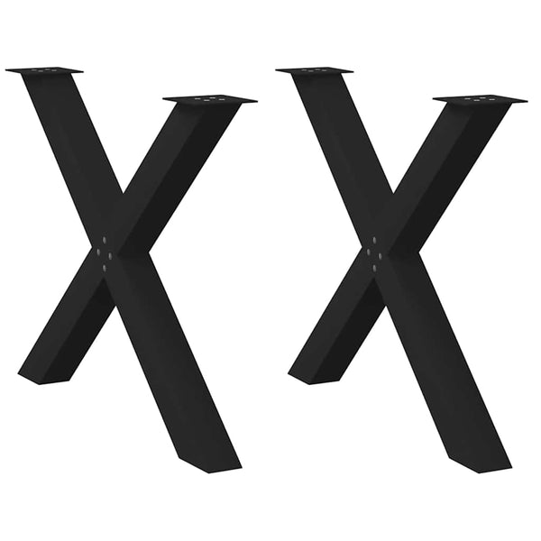Musta ruokapöydän jalat x-muotoiset Pantil 90x(72-73)cm (2 kpl teräs)