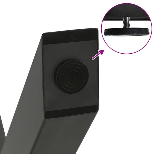 Antrasiitti ruokapöydän jalat x-muotoiset Pantil 70x(72-73)cm (3 kpl)