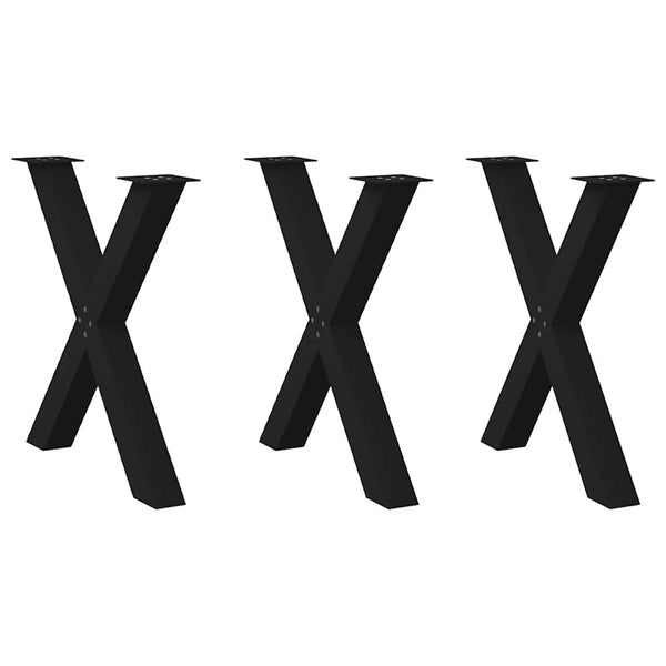 Musta ruokapöydän jalat x-muotoiset Pantil 80x(72-73)cm (3 kpl teräs)