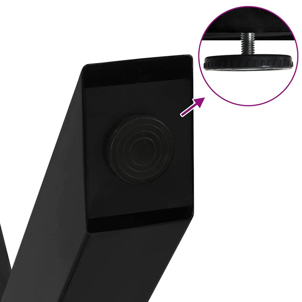 Musta ruokapöydän jalat x-muotoiset Pantil 80x(72-73)cm (3 kpl teräs)